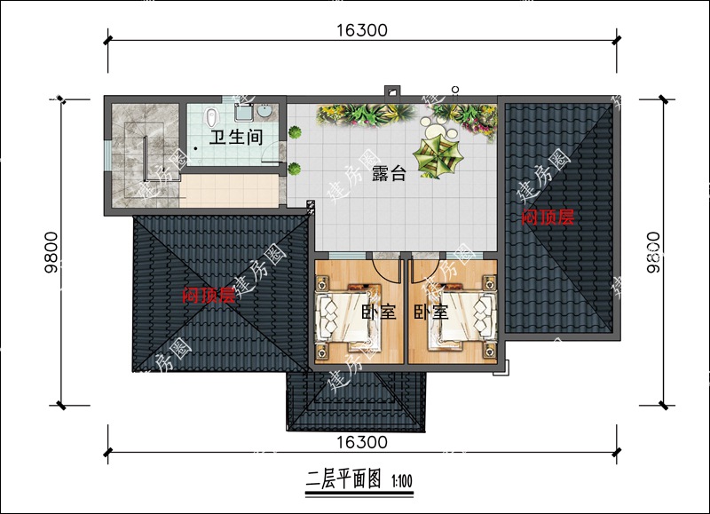 农村小别墅二层平面图