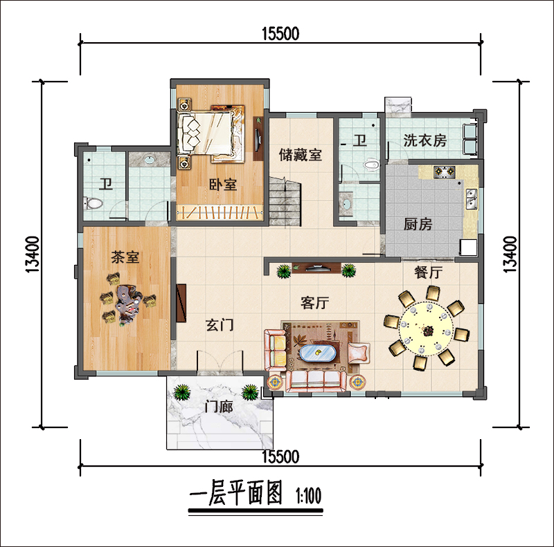 农村三层新中式别墅平面图