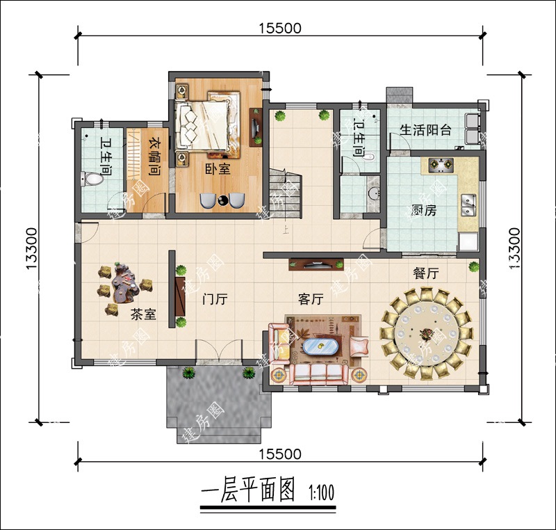 农村四间二层自建房平面图