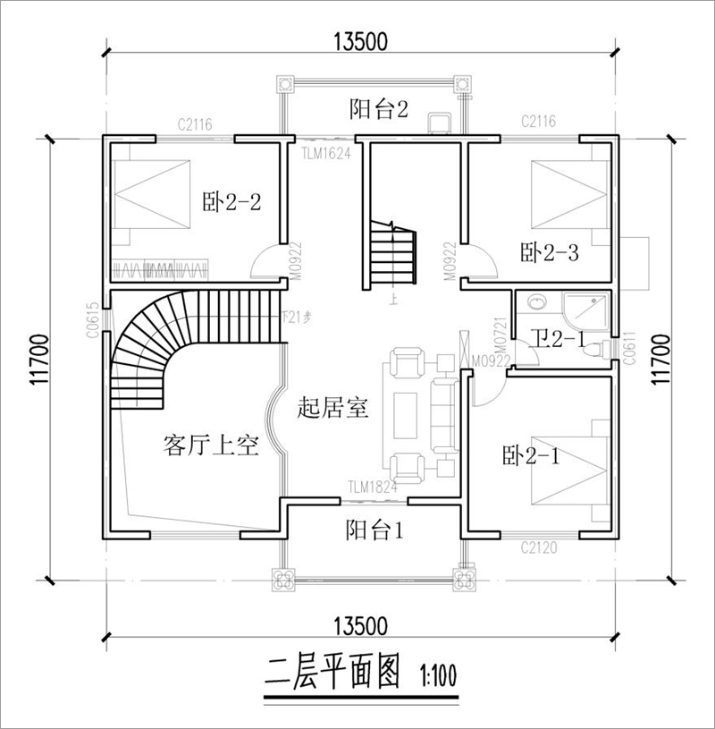 二层平面户型图