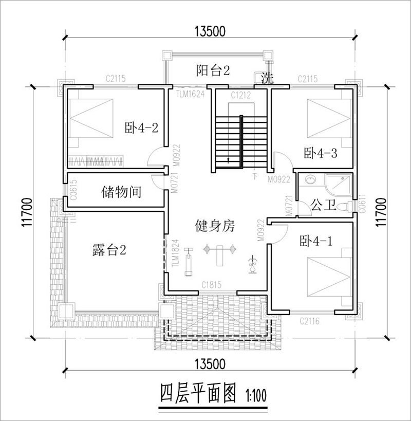 80方4层自建房屋设计图图片