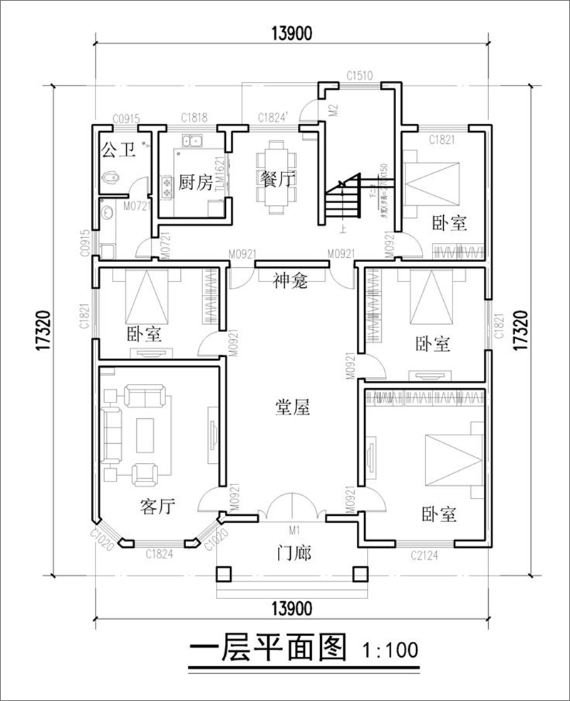 欧式自建别墅户型图