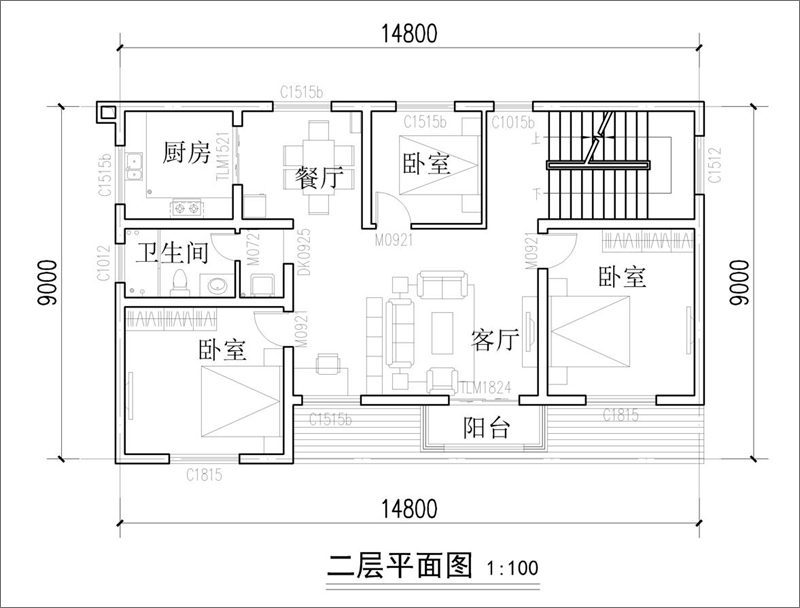 三层乡村别墅平面图