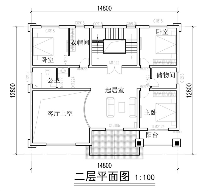 欧式自建房二层平面图