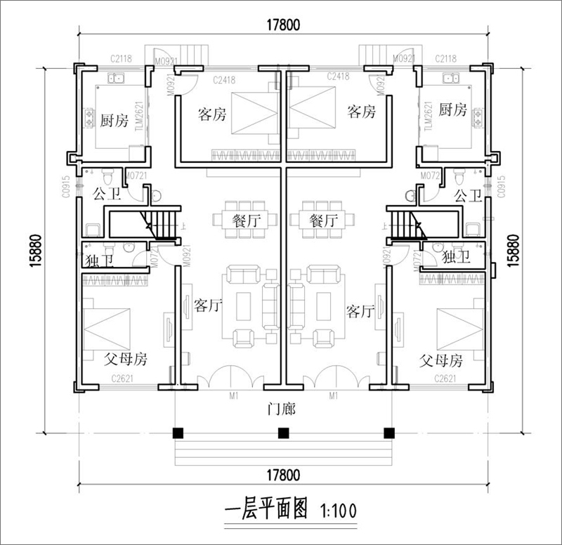 农村三层别墅户型图