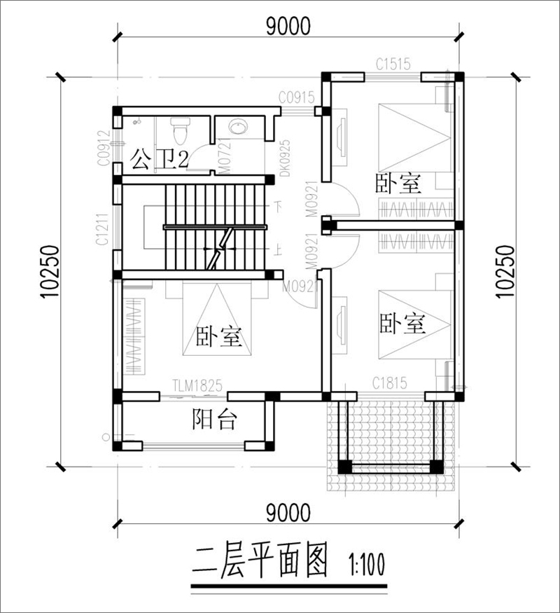 两间三层楼房设计平面图