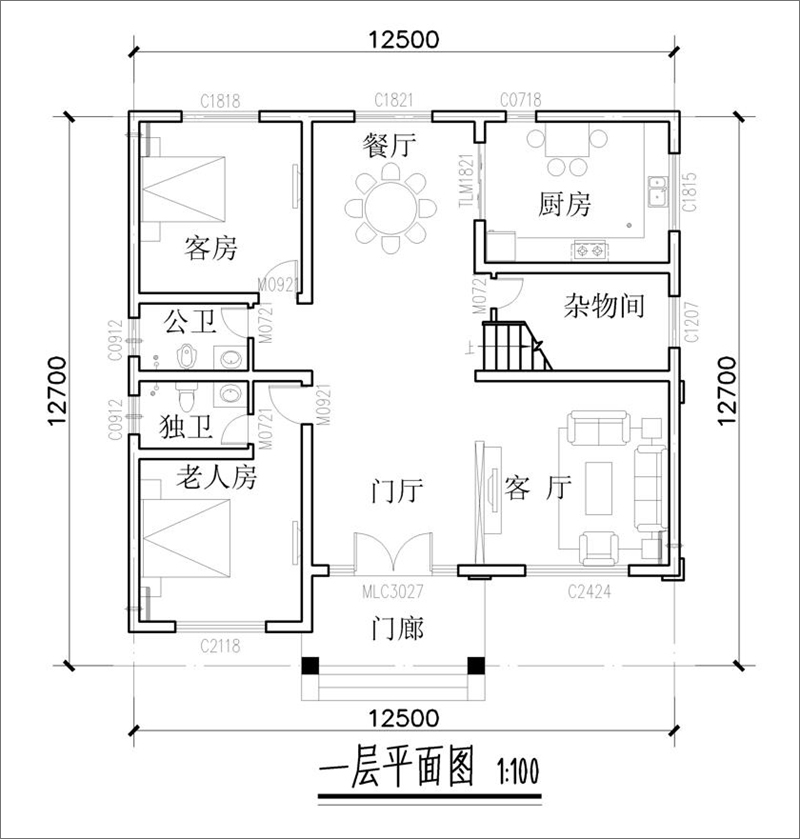 三层乡村别墅户型图