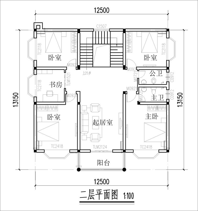 农村三层欧式别墅平面图