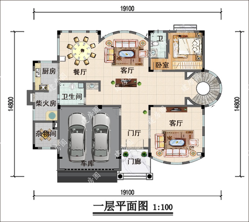 三层豪华欧式别墅户型图