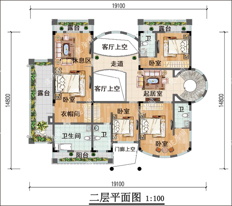 三层豪华欧式别墅平面图