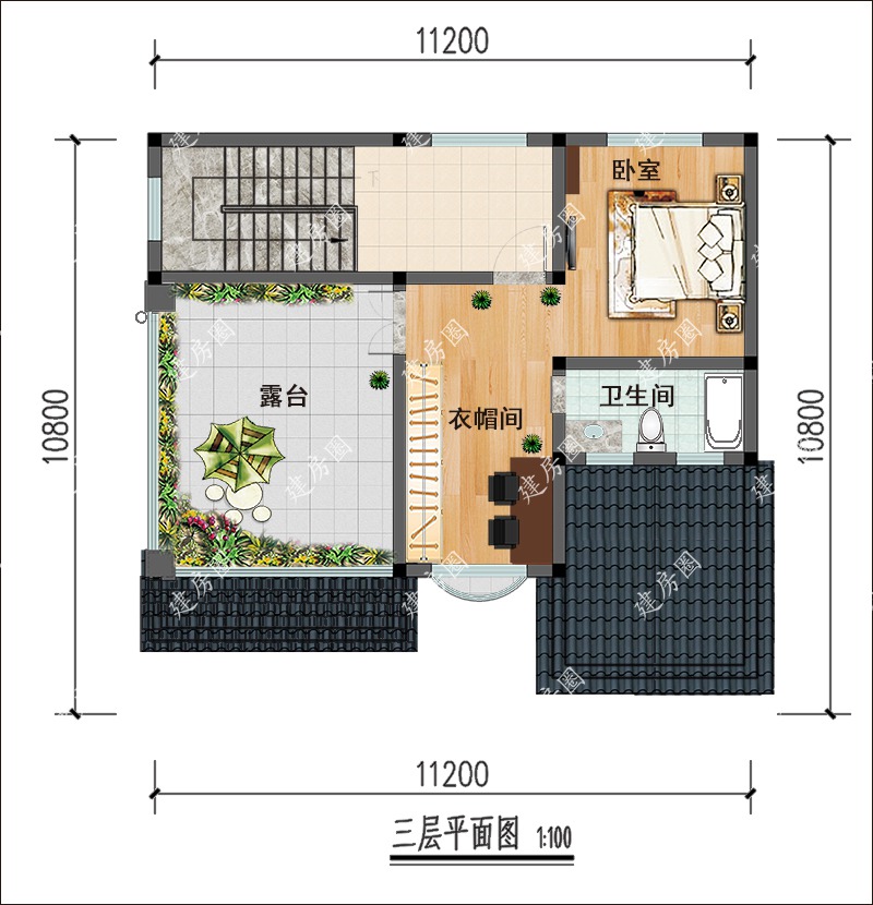 三层美式乡村平面图