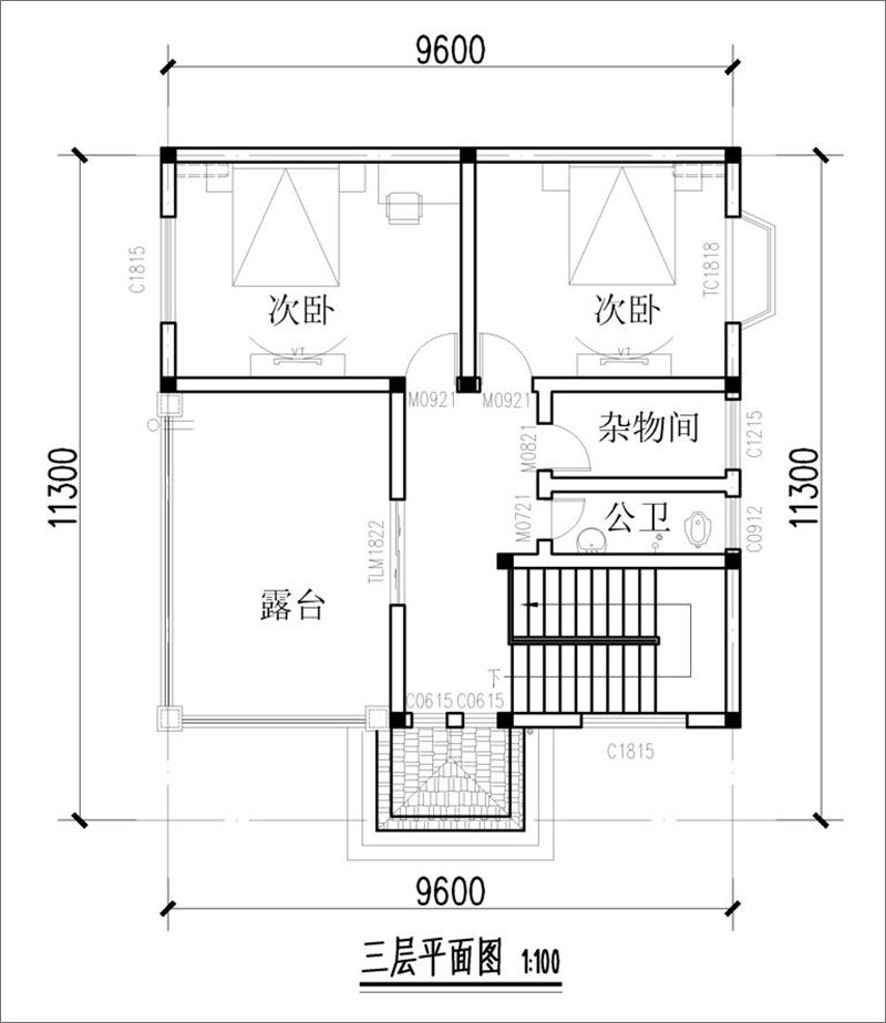 农村三层房屋设计建筑平面图