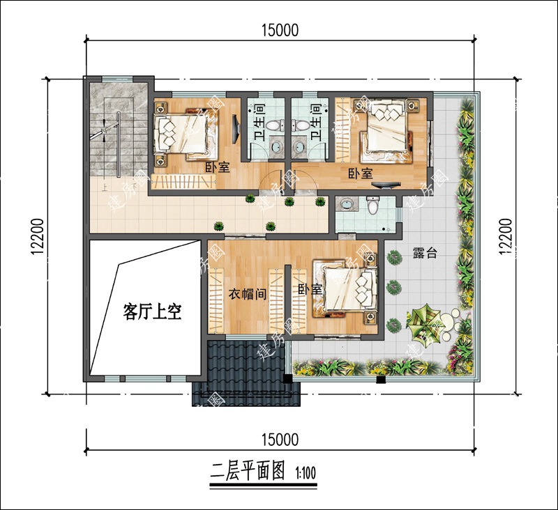 别墅二层平面图