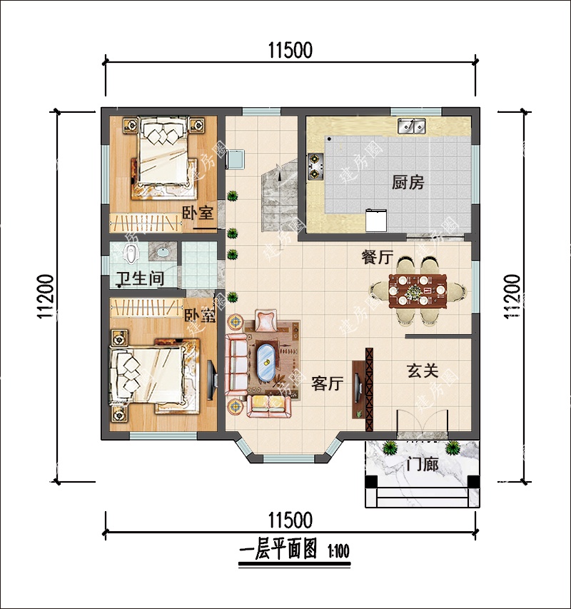 自建房一层平面图