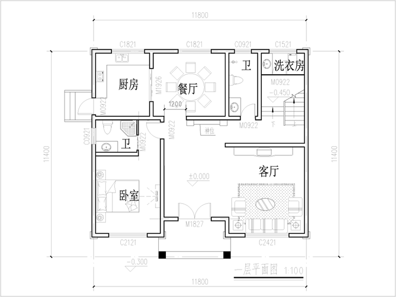 璧山自建房一层平面图