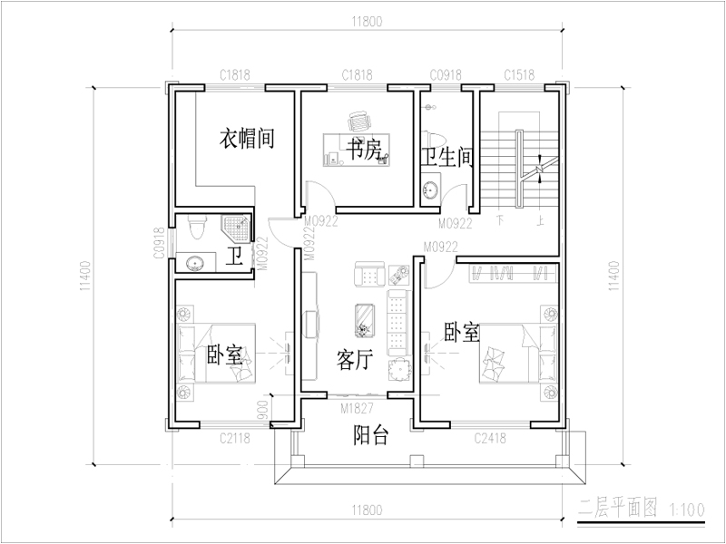 璧山自建房二层平面图