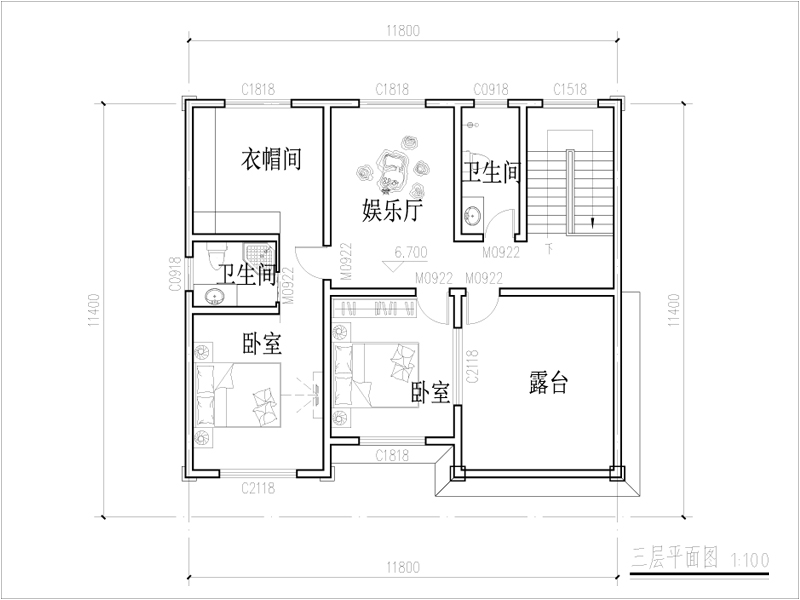 璧山自建房三层平面图