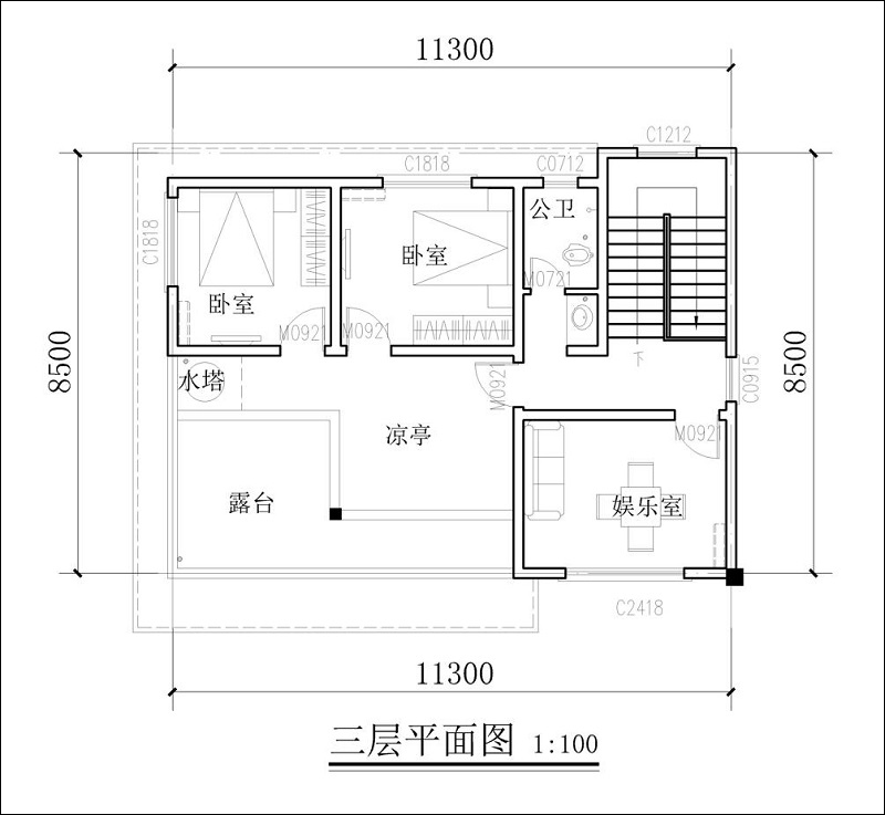 三层平面图