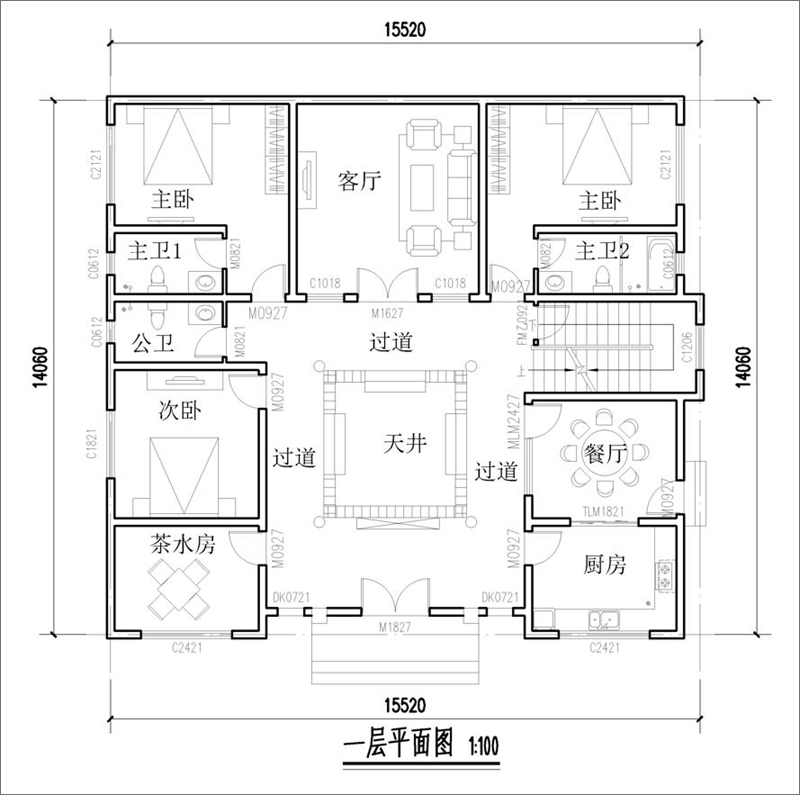 自建房一层平面图