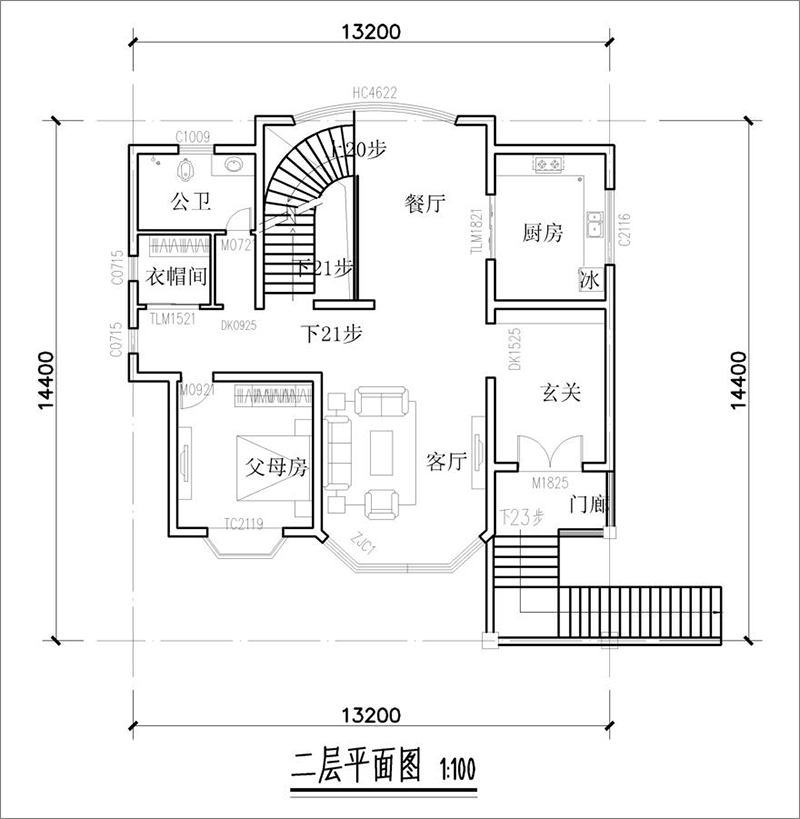 楼房二层平面图