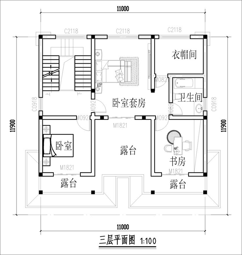 墨府三层别墅设计图纸图片