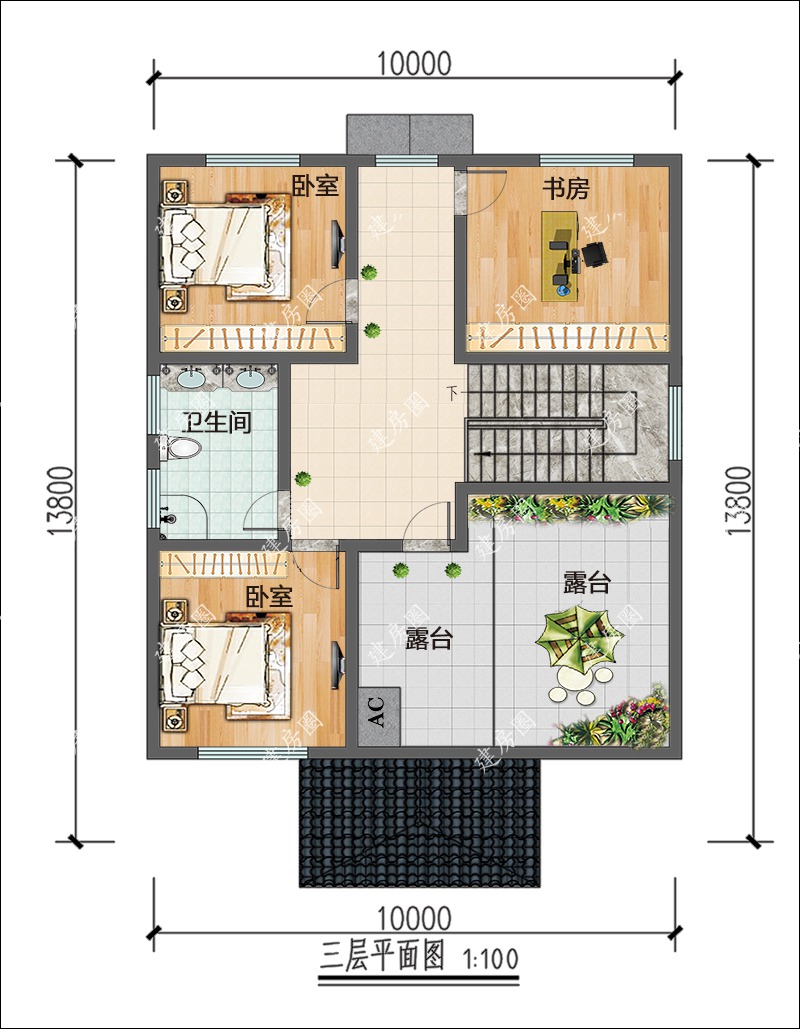 自建门面房三层户型图图片