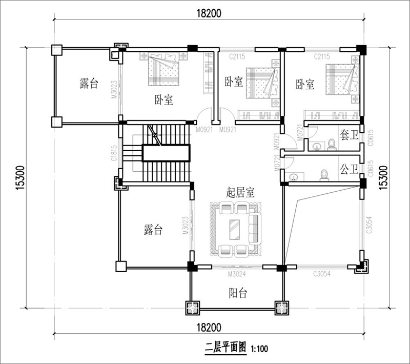 农村别墅设计二层平面图