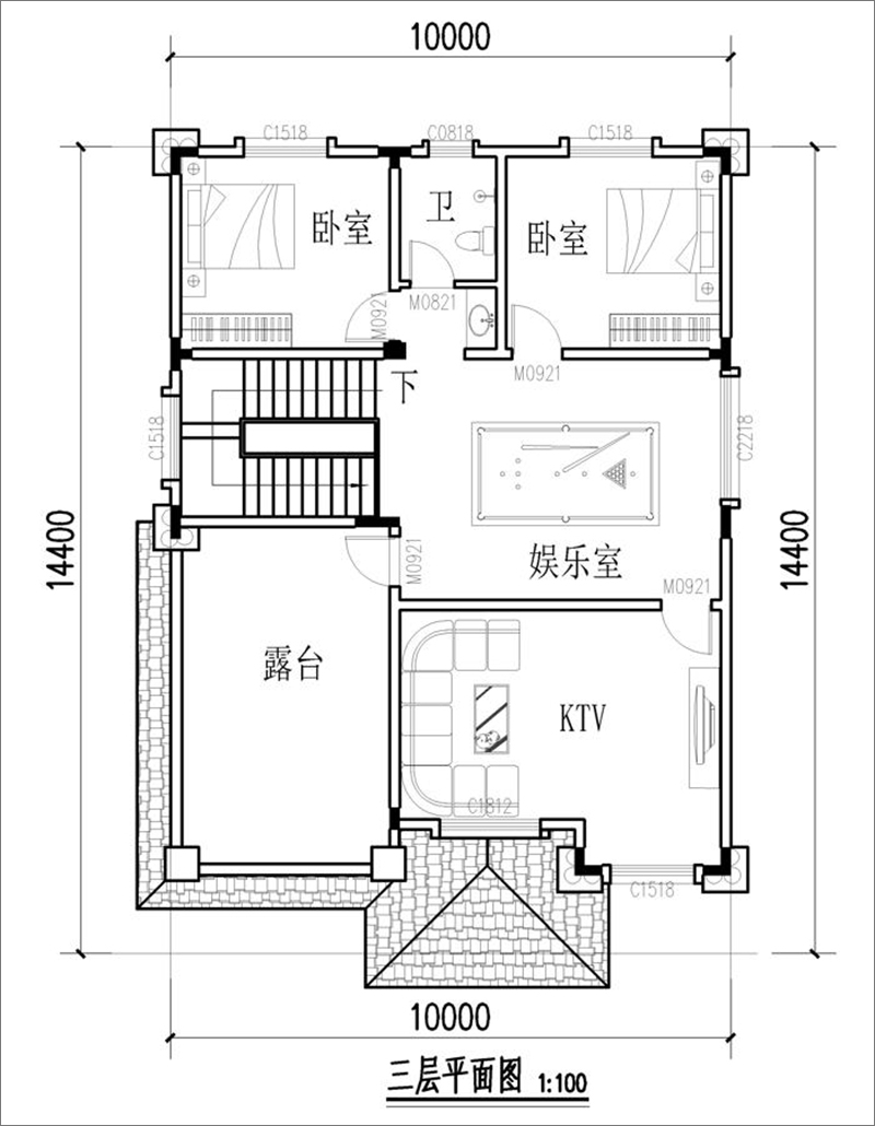 三层农村别墅设计图