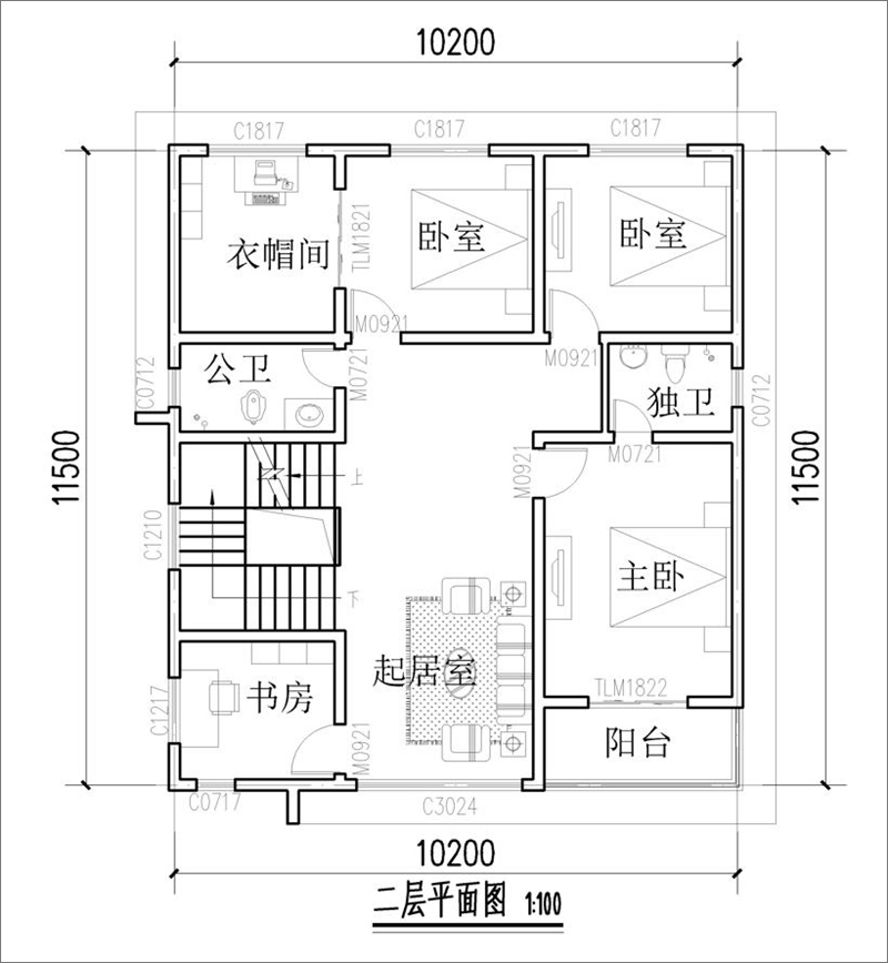 三层现代风格别墅平面图