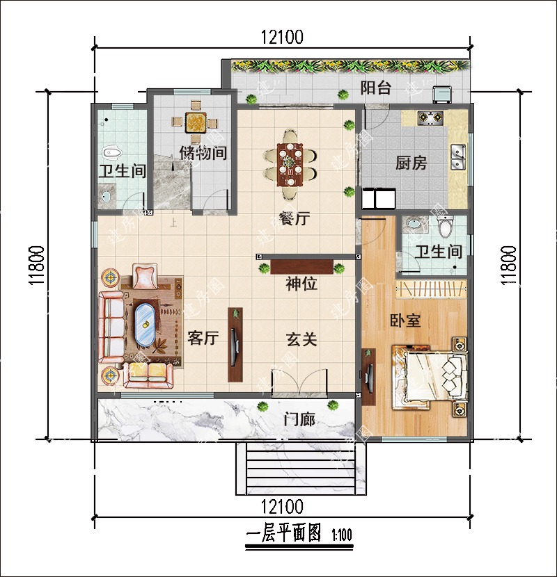 农村三层别墅设计户型图