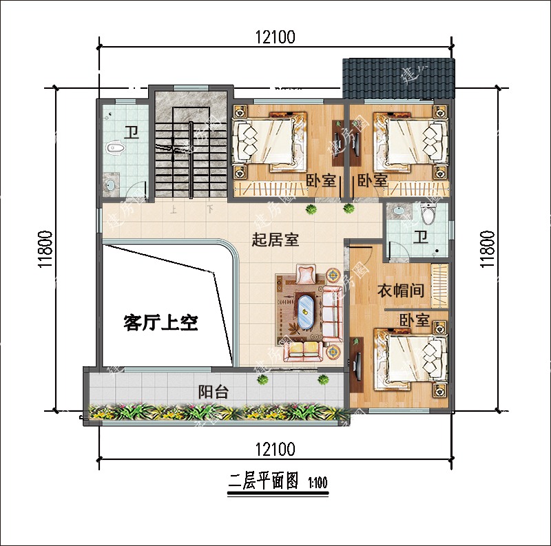 农村三层别墅平面图