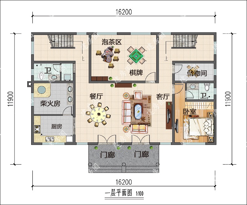 农村双拼房屋设计户型图