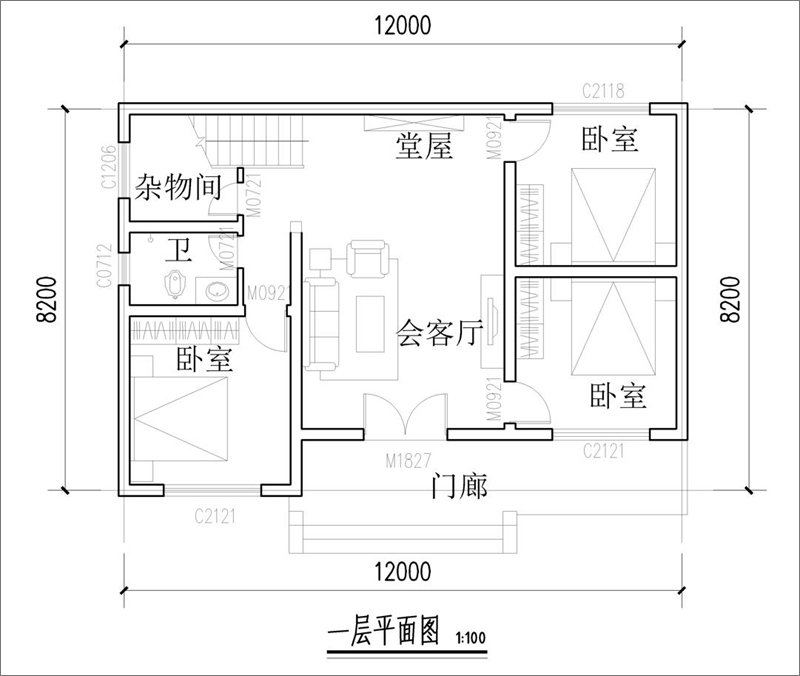 农村小独栋别墅户型图