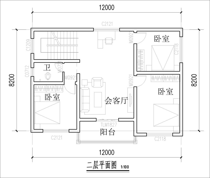 农村小独栋别墅平面户型图