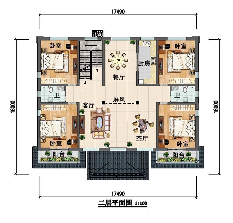 中式豪宅别墅平面图