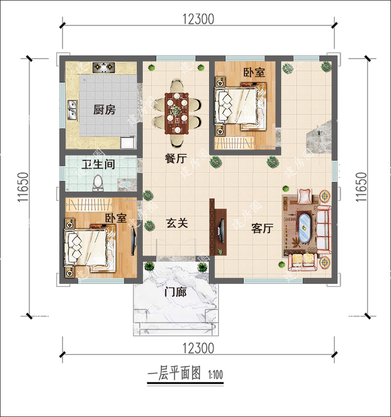 农村三层自建房户型图