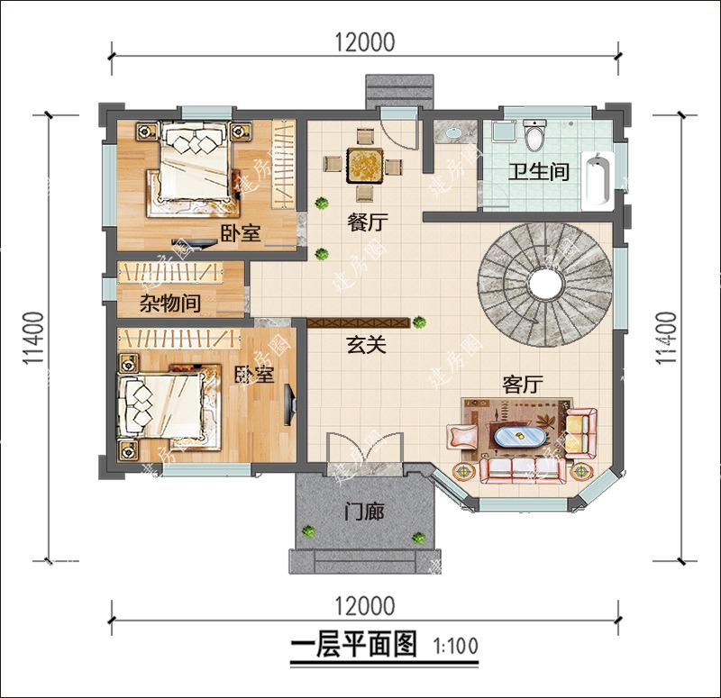 农村三层别墅设计户型图