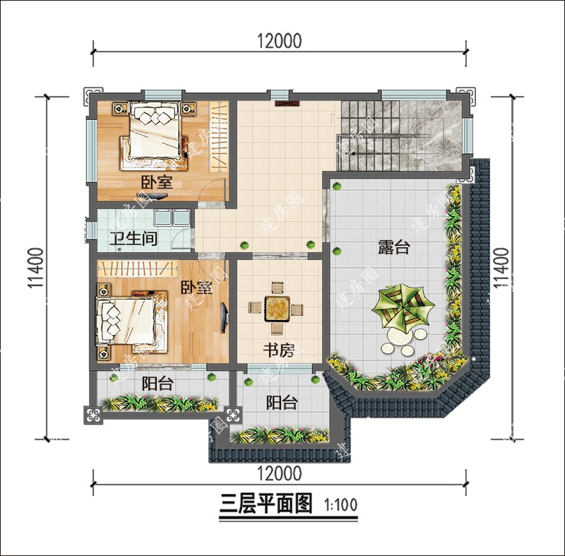 农村三层别墅平面布置图