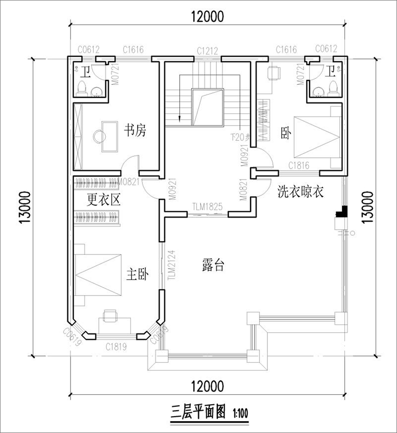 欧式自建房平面布局图