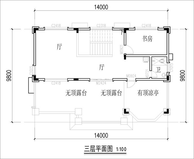 三层欧式别墅平面布局图