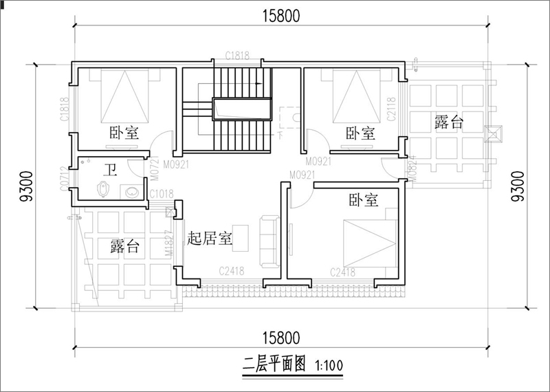 农村二层小别墅平面图