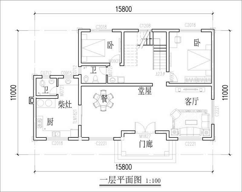 两层自建房户型图