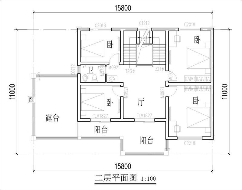 两层自建房平面图