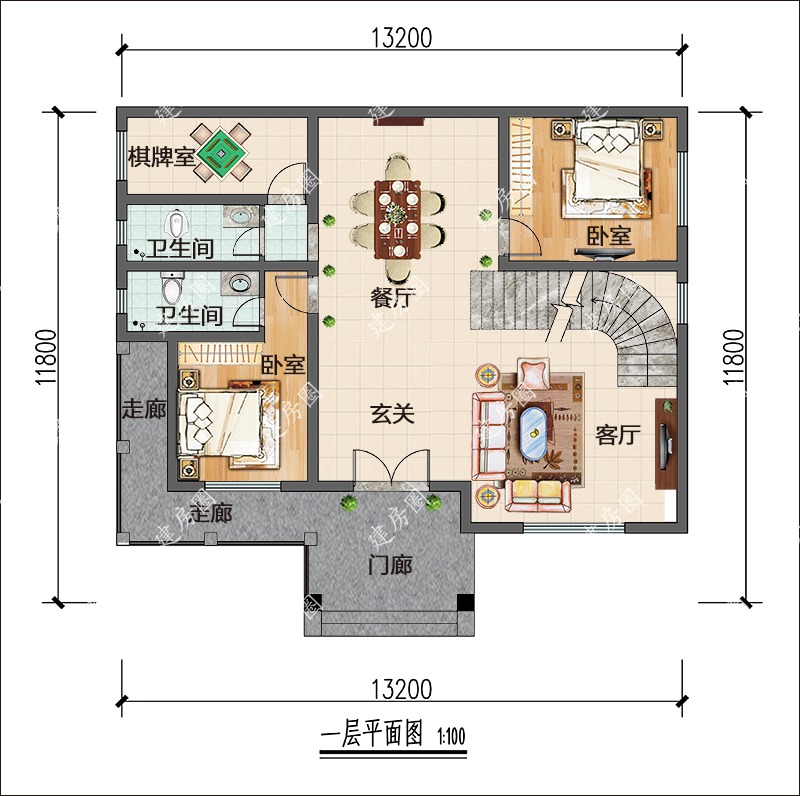 农村二层欧式自建房户型图