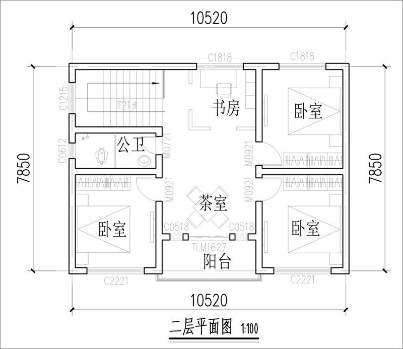 农村两层小洋楼平面图