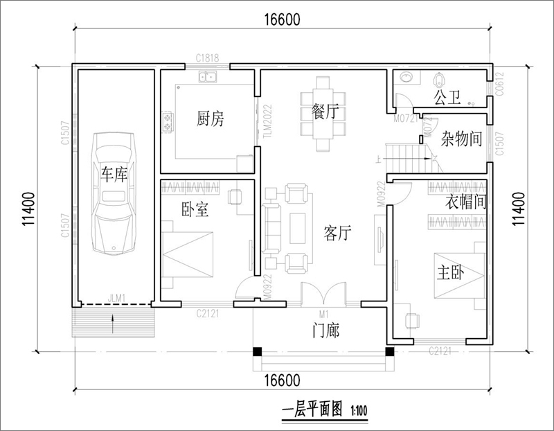 农村二层小洋房平面布局图