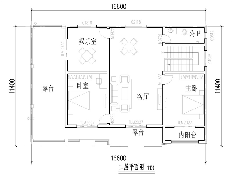 农村二层小洋房平面图