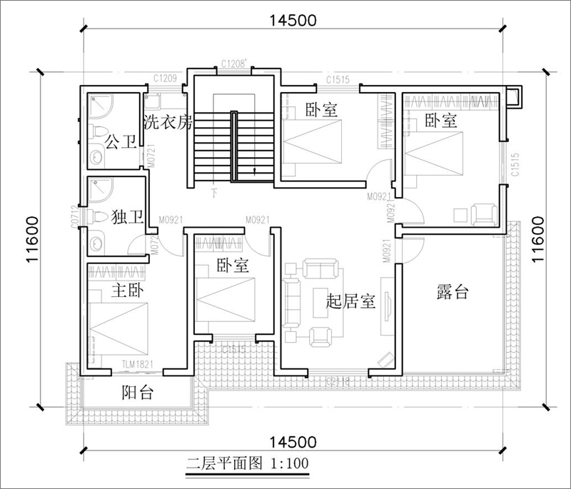 农村简单二层楼房平面图