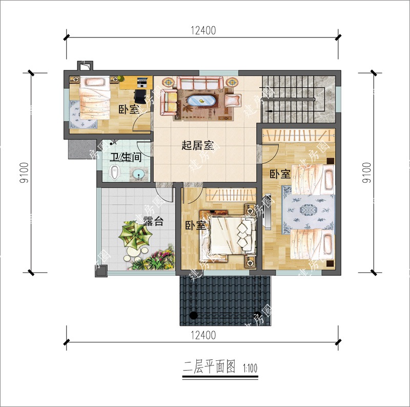 农村二层别墅平面布局图