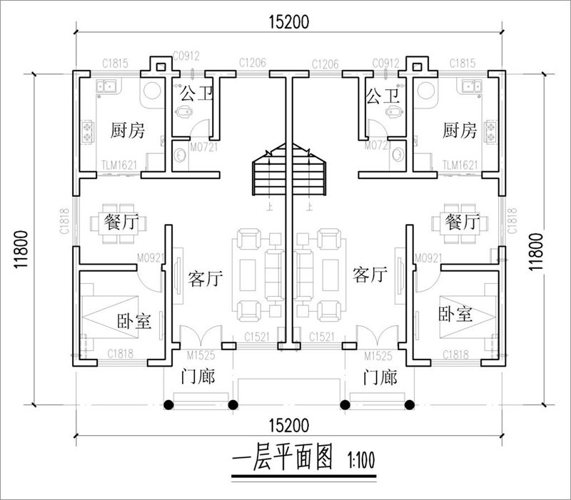 双门面自建房户型图图片